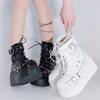 Gothic Style Platform Vampire Cosplay Women Mid Calf Boots Winter Wedges Comfy Women Motorcycle Boots Shoes