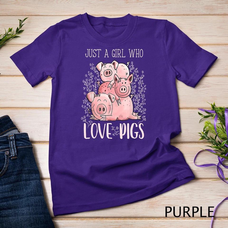 Just A Girl Who Loves Pigs for Pig Lover Unisex T-shirt 7