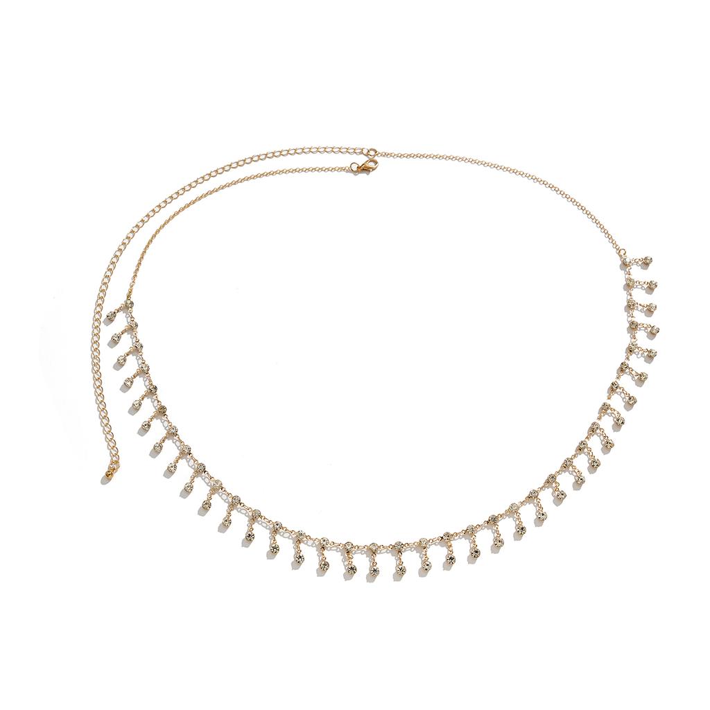 Sexy Aesthetic Sparkling Rhinestone Belly Waist Chain for Women Summer Bikini Tassels Body Jewelry Beach Festival Accessories