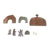 Wooden Easter Scene Decoration Empty Tomb Figurines Easter Scene Decor for Home Office Tabletop