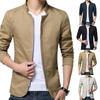Men's Fashion Slim Fit Coat Jacket Solid Color Collared Business Formal Zip Up Coats Jackets Tops Man Clothing