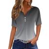 Women's T Shirt Tee Printed Button Short Sleeve Tunic Daily Weekend Fashion Basic V- Neck Regular Top