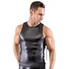 Men Sexy PU Leather Black Underwear Tank Tops Sets Muscle Shape Cosplay Costume Open Zipper Erotic Lingerie Gay Hollow
