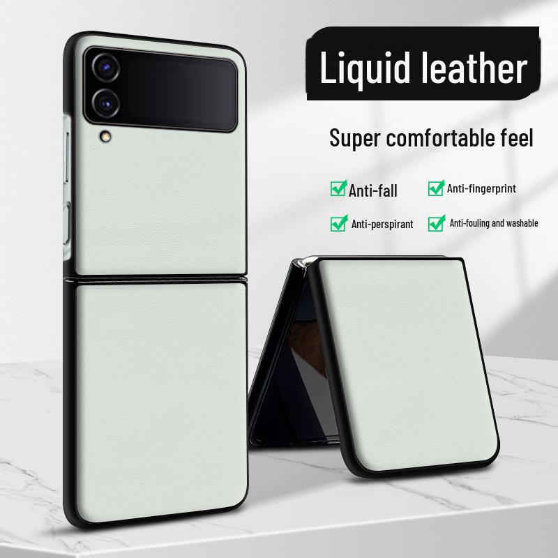 Защитный чехол из жидкой кожи Samsung ZFlip4 от падения с высоты: Цельный чехол