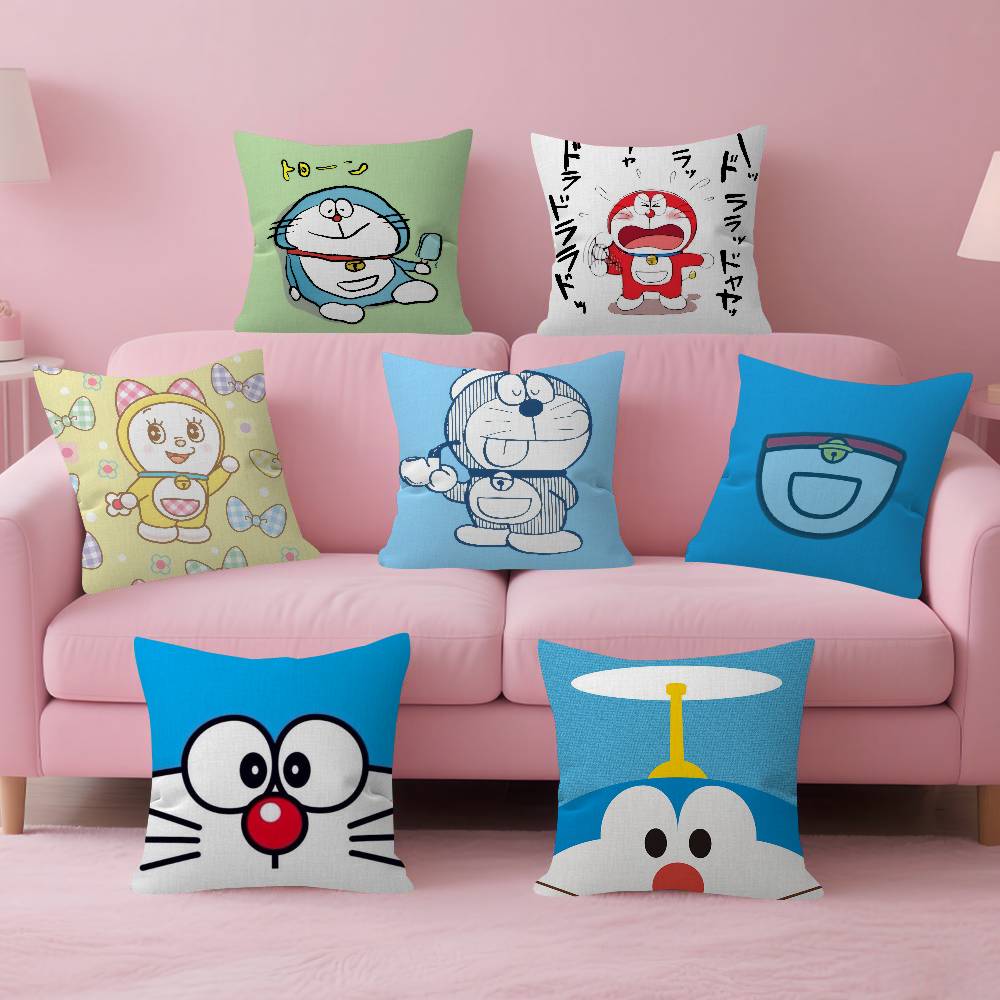 Cushion Cover Car Throw Pillow Case For Sofa Car Christmas Gift Anime Dddoraemon Wwhitepaper