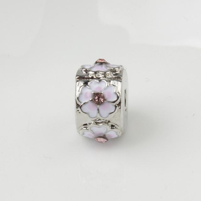 New Original Bead Alloy Love Star Flower Clip Stopper Charm Clear CZ Fit  Bracelet Bangle Necklace DIY Women Jewelry