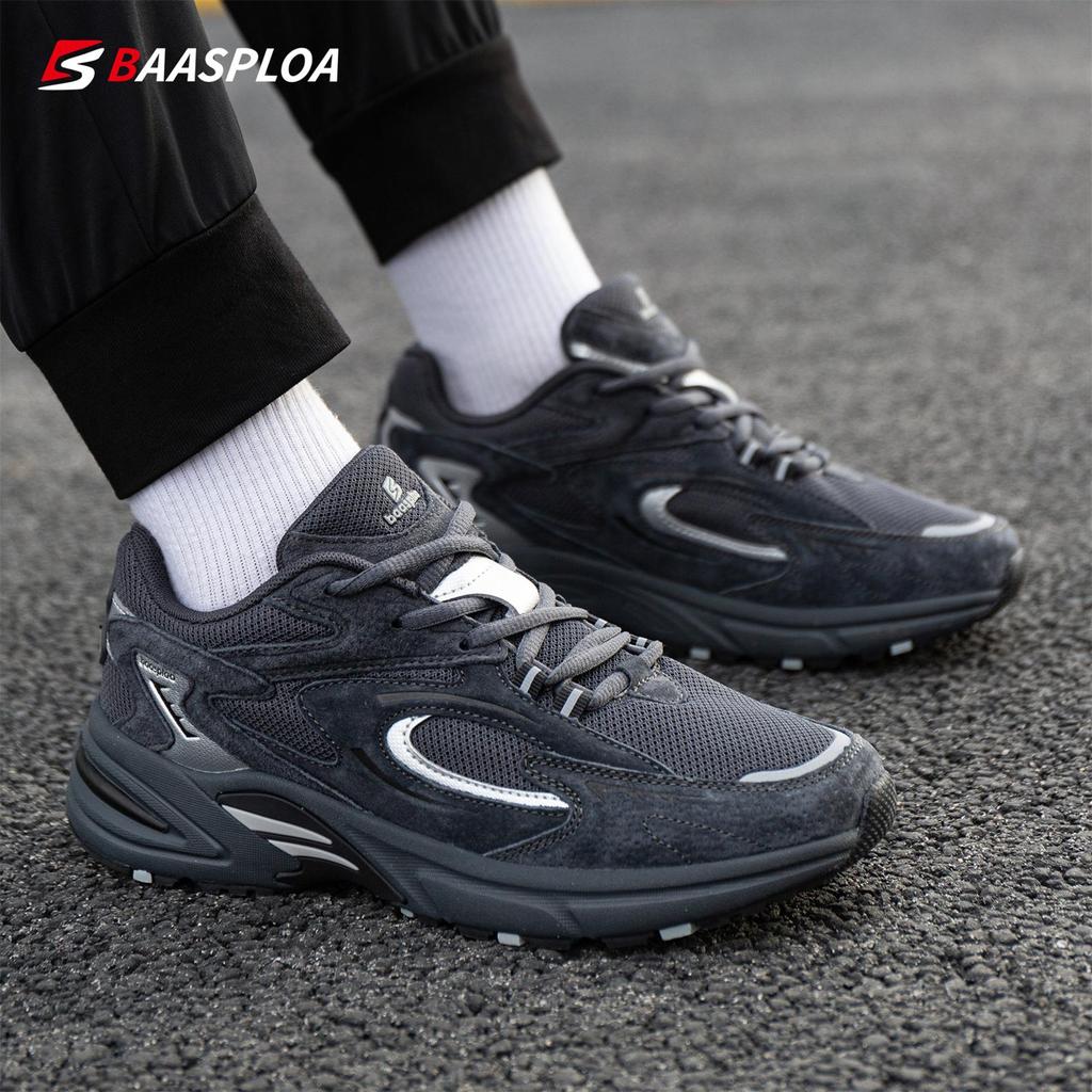 BAASPLOA Мужские дышащие кроссовки из кожи и сетки