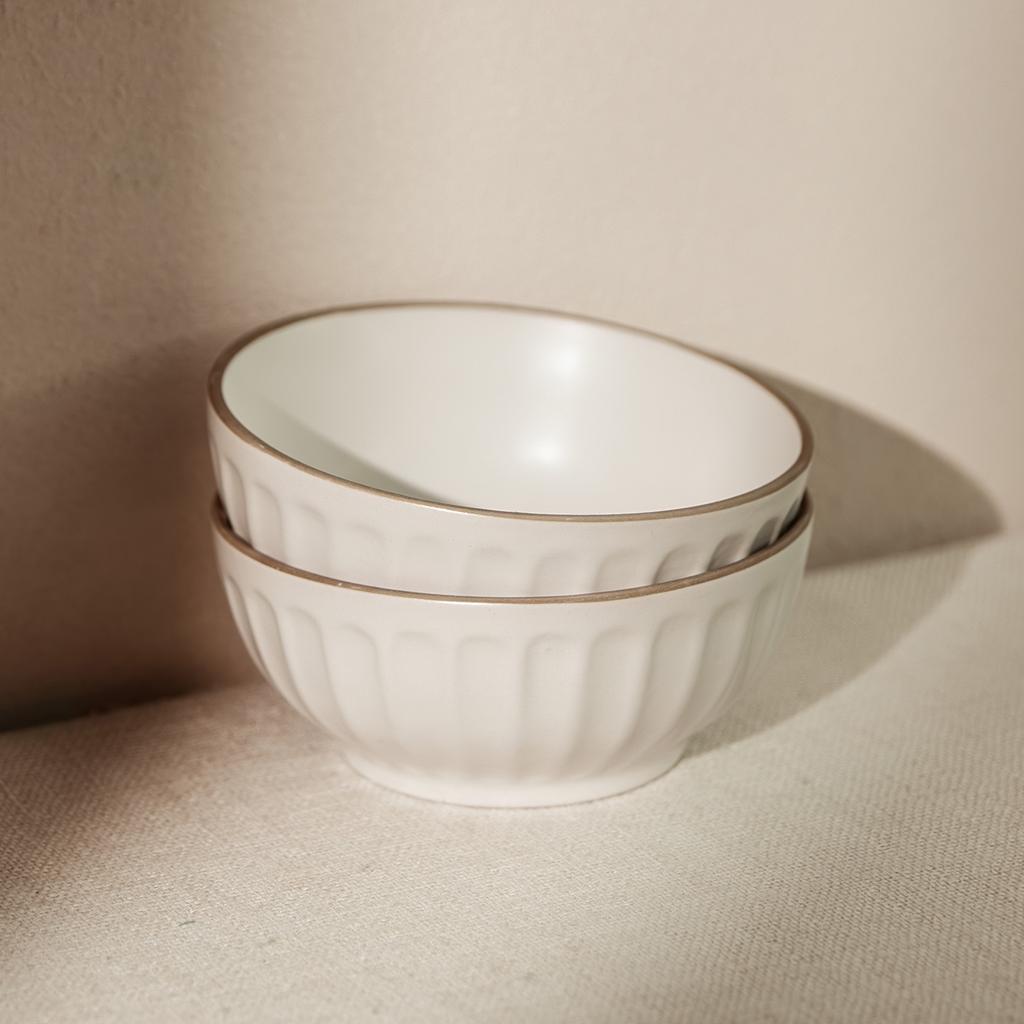 Premium Phnom Penh Ceramic Bowl Household Round Rice Bowl Simple Embossed Tableware Bowl Small Bowl Dessert Bowl