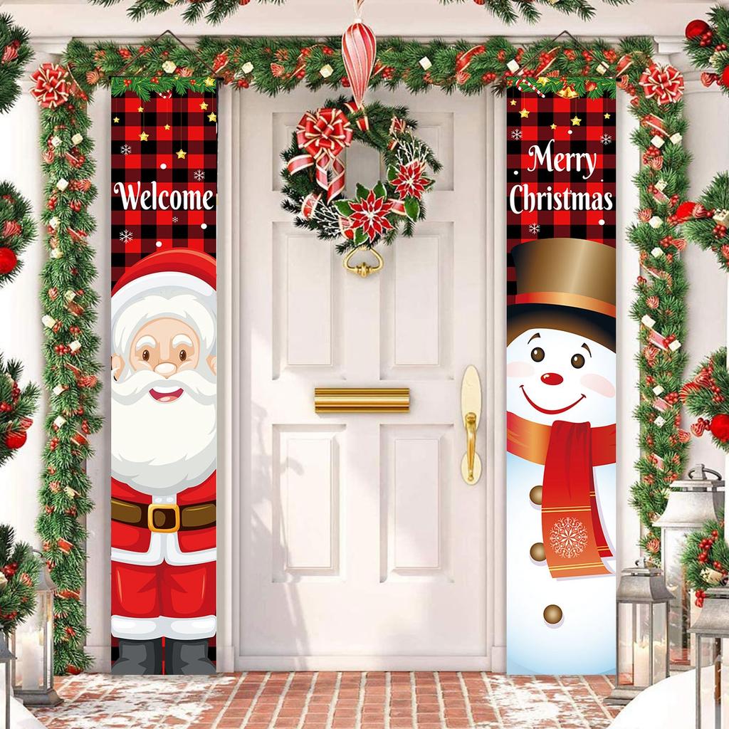 Christmas Snowman Door Curtain Banner Merry Christmas Decorations For Home 2025 Navidad Kerst Natal Noel Xmas Decor New Year