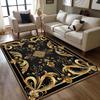 Black Gold Floral Turkish Print Carpet Living Room Sofa Area Rug Home Decor Bedside Area Rug Balcony Kitchen Table Floor Mat