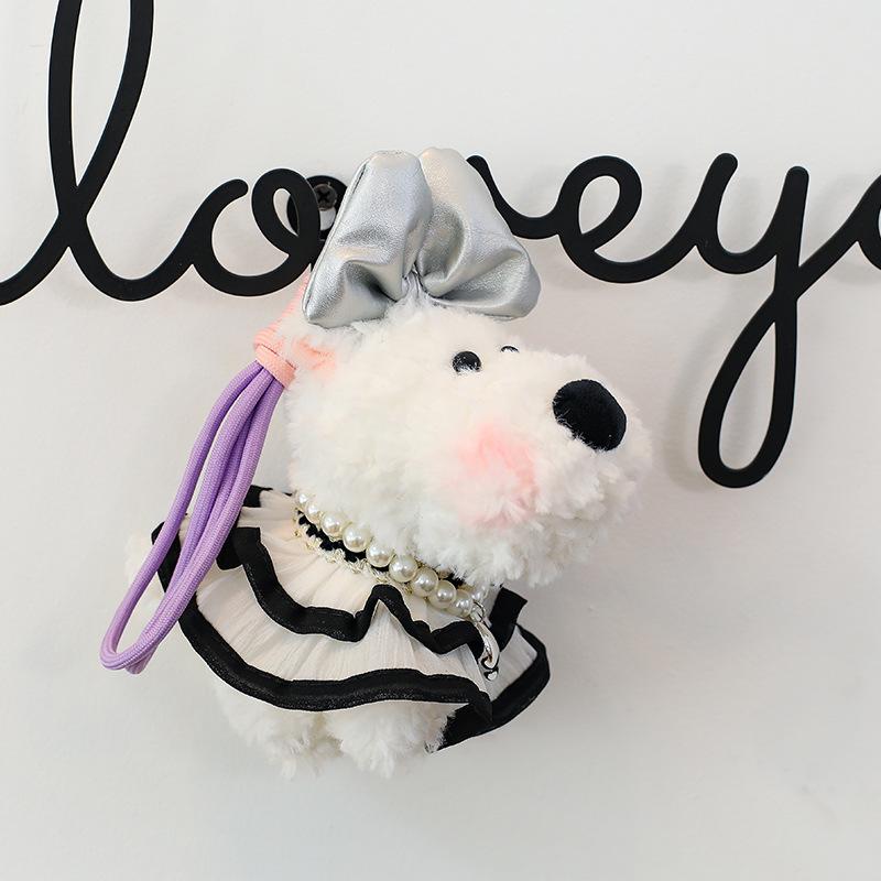 Internet celebrity West Highlands plush dog scrawled puppy plush pendant cartoon doll with keychain bag