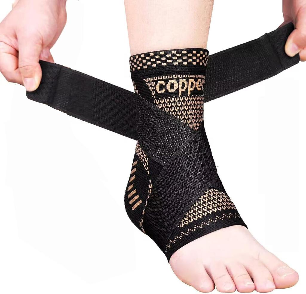 Медно-волоконный дышащий спортивный бандаж для лодыжки