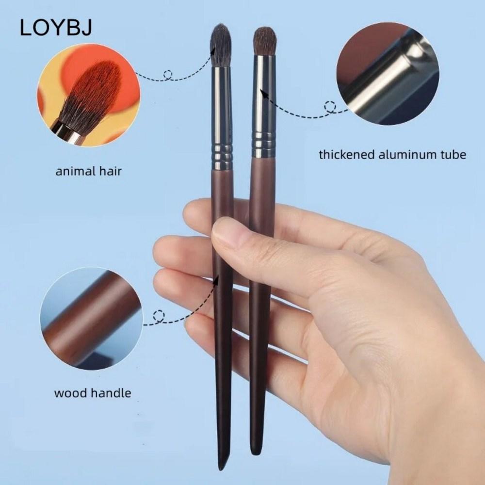 Кисть для теней LOYBJ, растушевка макияжа глаз, пудра для носа, инструмент из козьей шерсти, 2 шт., козья шерсть 7 и 8, 01 козья шерсть 7 и 8