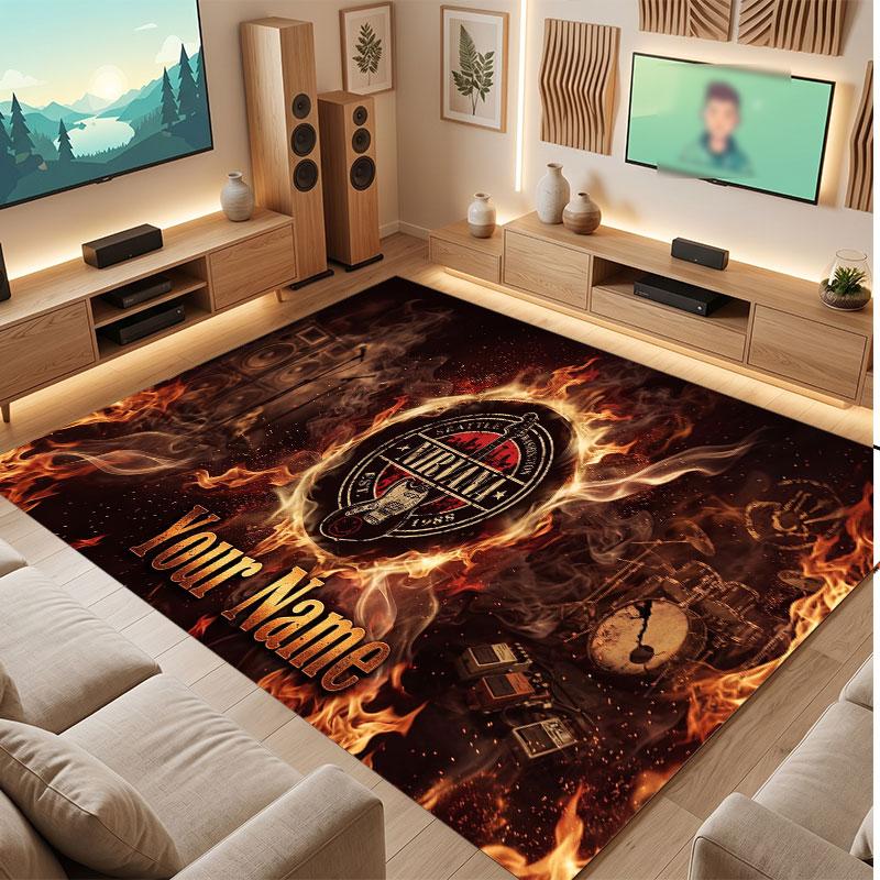 Nirvana Personalized Crystal Velvet Carpet, Customized Name Text Soft Anti‑Slip Rug for Living Room Bedroom