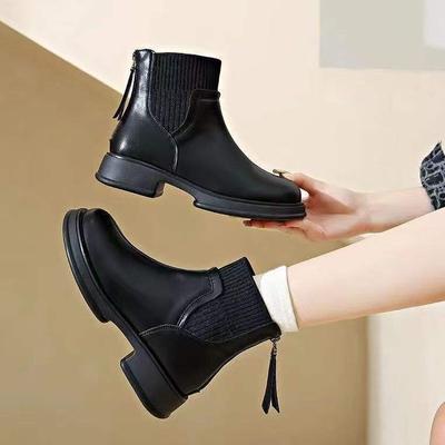 Осень-зима 2025 новые женские ботинки Мартин британский тренд тонкие ботинки молния весна и осень короткие ботинки женские мягкая кожа дофамин