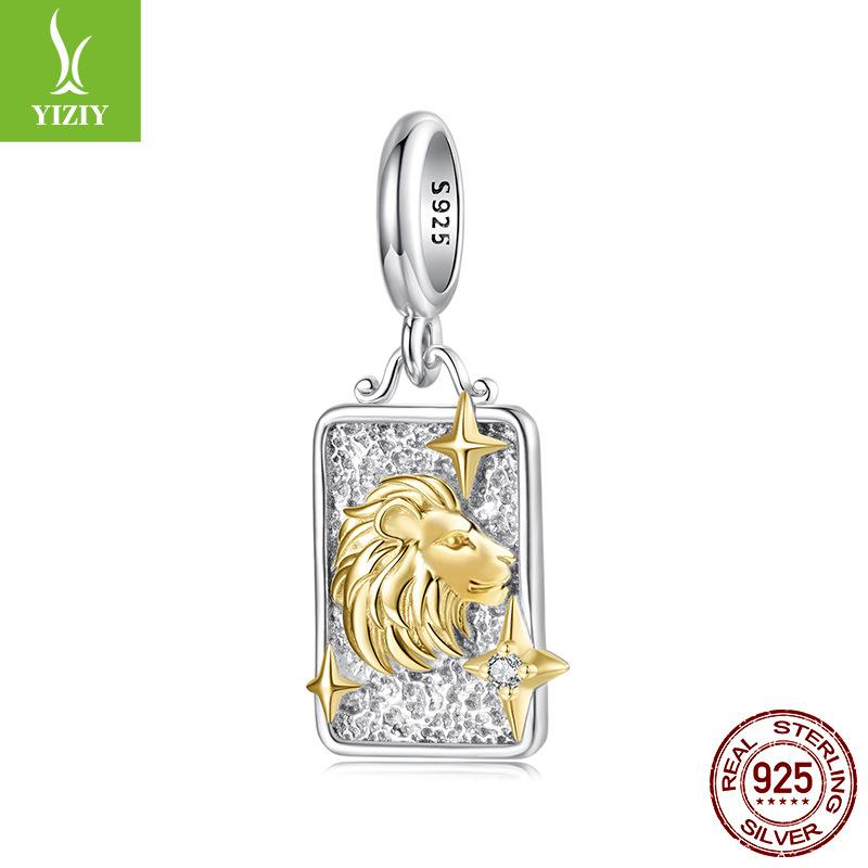 S925 Стерлинговое Серебро Подвеска Двенадцать Созвездий Ювелирные Аксессуары Персонализированные Универсальные DIY Бусины