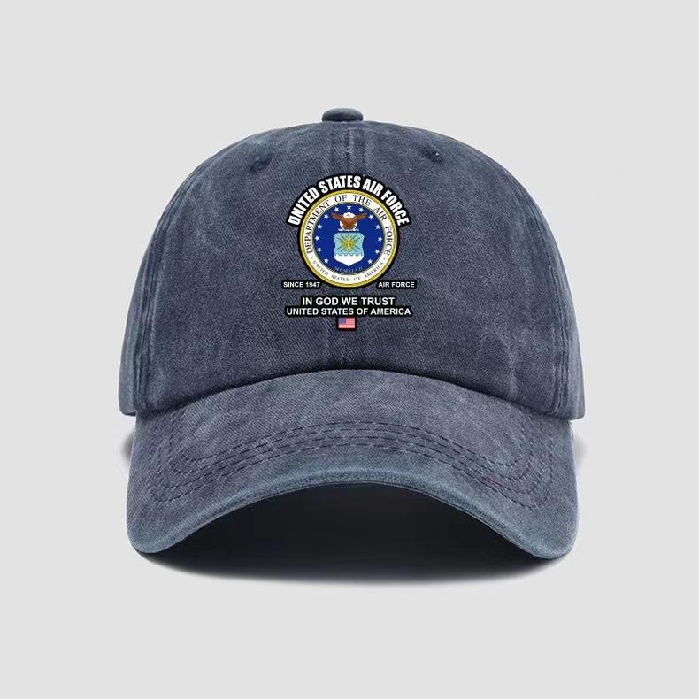 Washed printed cap, old hot-selling baseball cap, men's retro pure cotton cap, outdoor travel visor