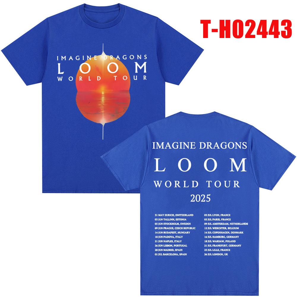Imagine Dragons Футболка с принтом Loom Tour Мужская Женская Модные Хип-Хоп Футболки 100% Хлопок Оверсайз Популярные Футболки