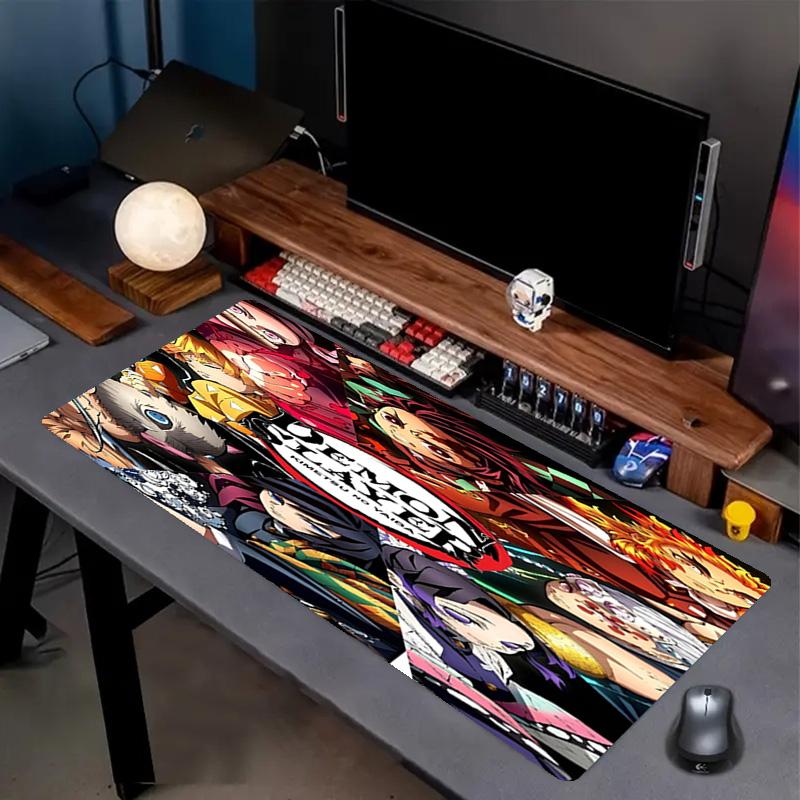 Demon Slayer Print Mouse Pad, Anti‑Slip Desktop keyboard Mat, for PC Laptop Gaming Working Daily Use, Cool Festival Surprise Gift