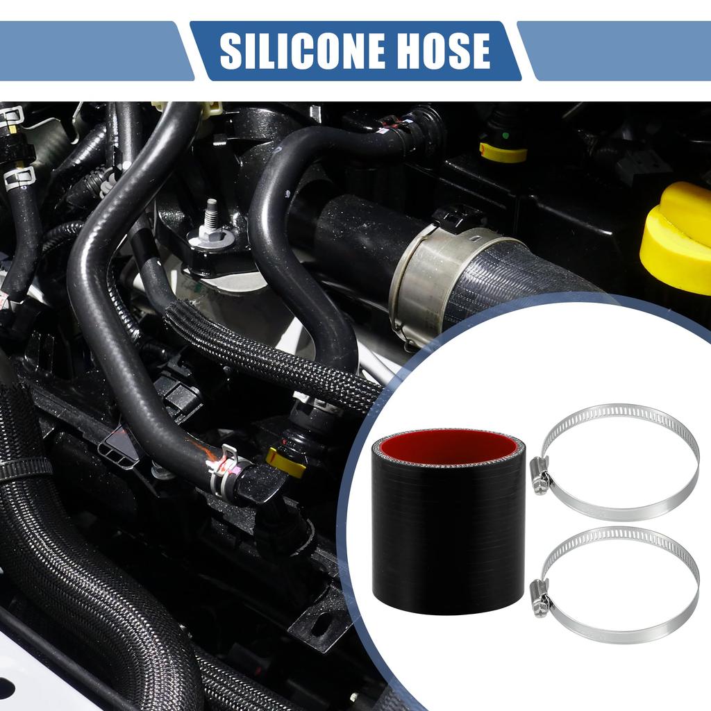 X AUTOHAUX Silicone Hose Silicone Tube with Hose Band Intercooler Turbo Intake Raiser Hose