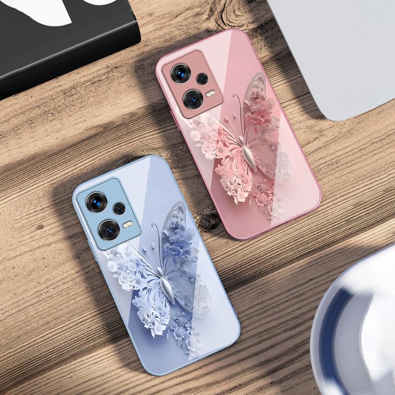 Зеленый Цветок Бабочка Для Xiaomi Poco M4 X7 F7 Ultra x7pro F7 F6 X6 Pro F5 F4 X5 X3 F3 X2 F4 GT Закаленное Защитное Стекло для Телефона