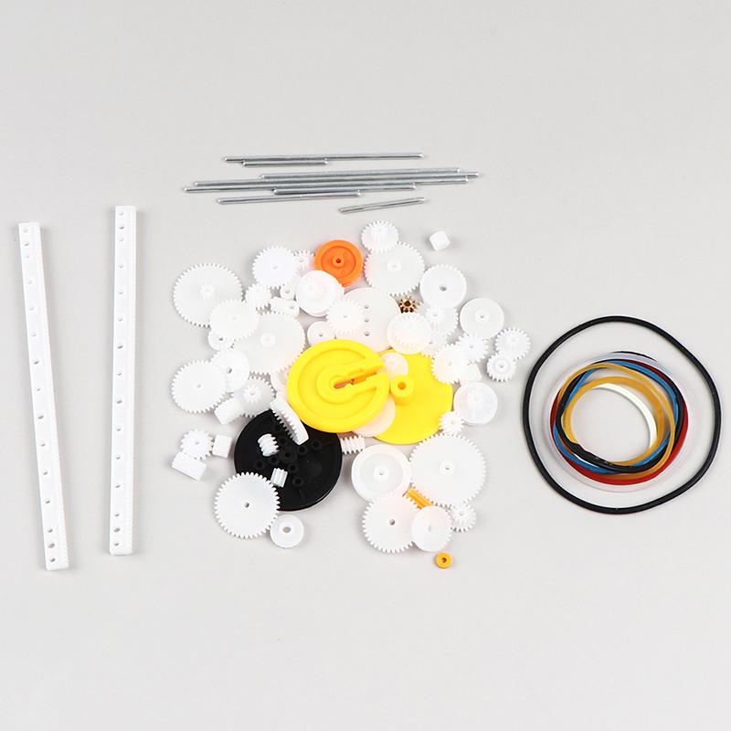 82PCS/Set Plastic Gear Package Kit for Toy Motor Car Robot Various Gear Axle Belt Bushings DIY Gear Assortment Accessories Set