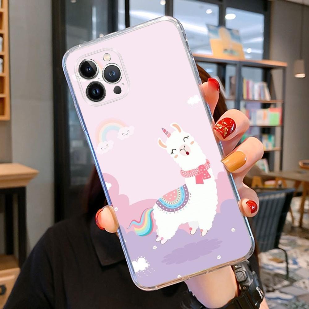 Мультяшный чехол с ламой для iPhone 15 14 11 12 13 Mini Pro XS Max Чехол 6 7 8 Plus X XR SE 2020 Funda Shell