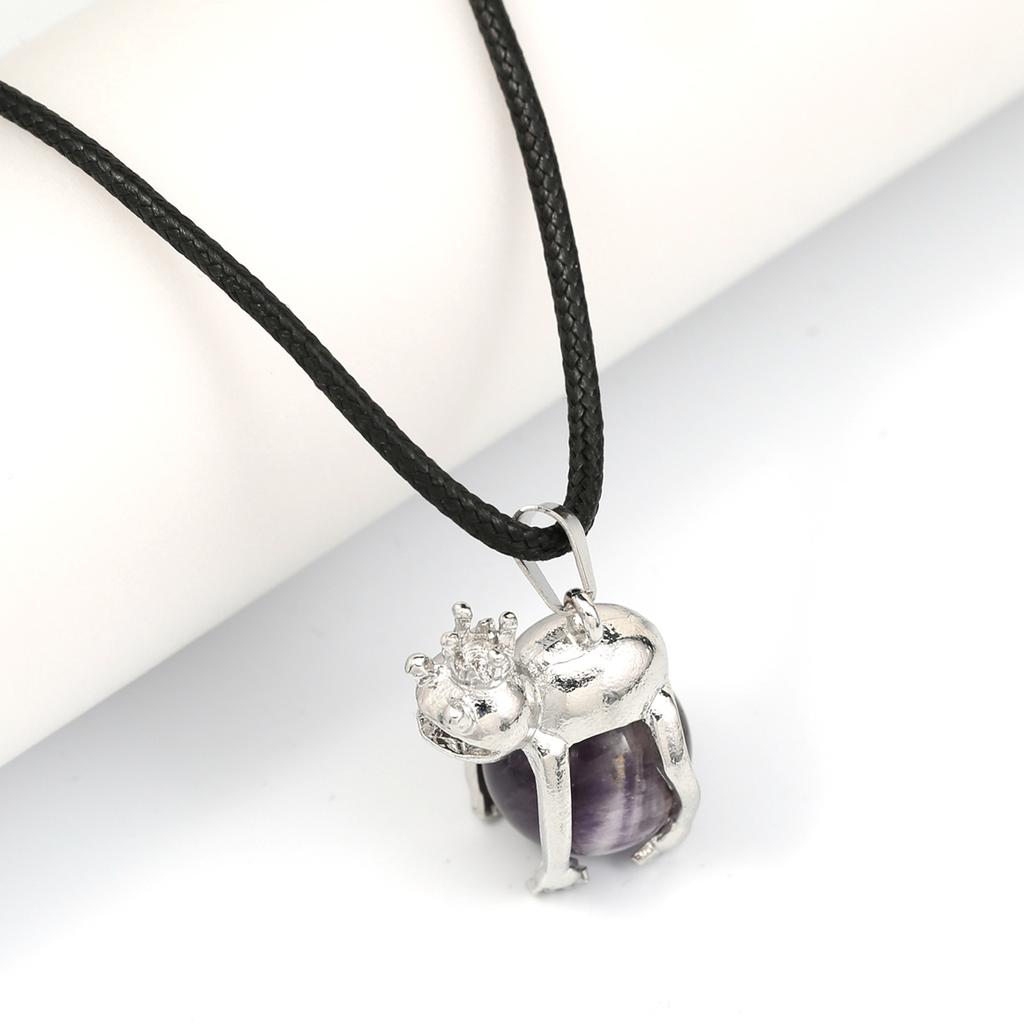 Женское ожерелье из натурального камня, агаты/розовый кварц, кулон с пятнистым оленем, кожаные цепочки, подвески для женщин, романтический подарок