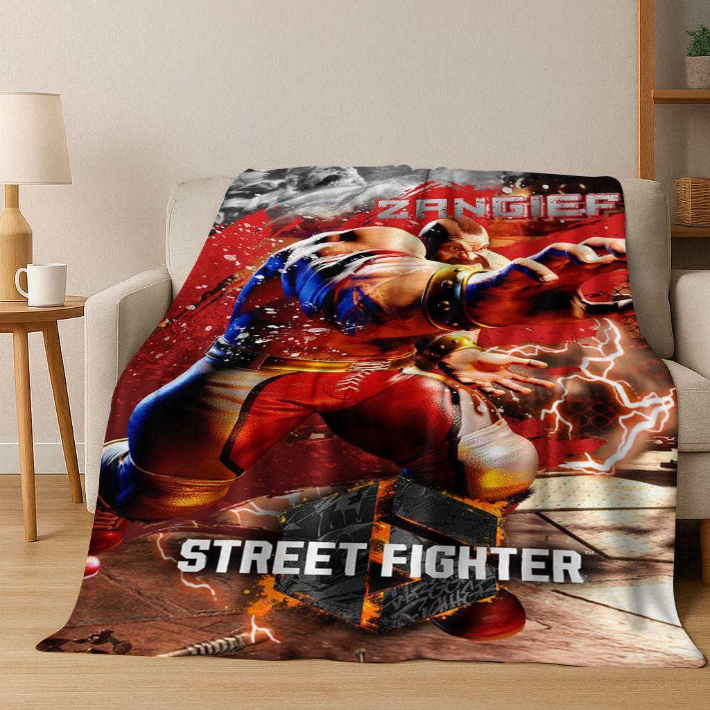 Ретро Street Fighter 6 Персонажи Игра Чун-Ли Арт Фланелевое Одеяло, Уютное Мягкое Плед для Дома Спальни Кровати Дивана Покрытие Дети