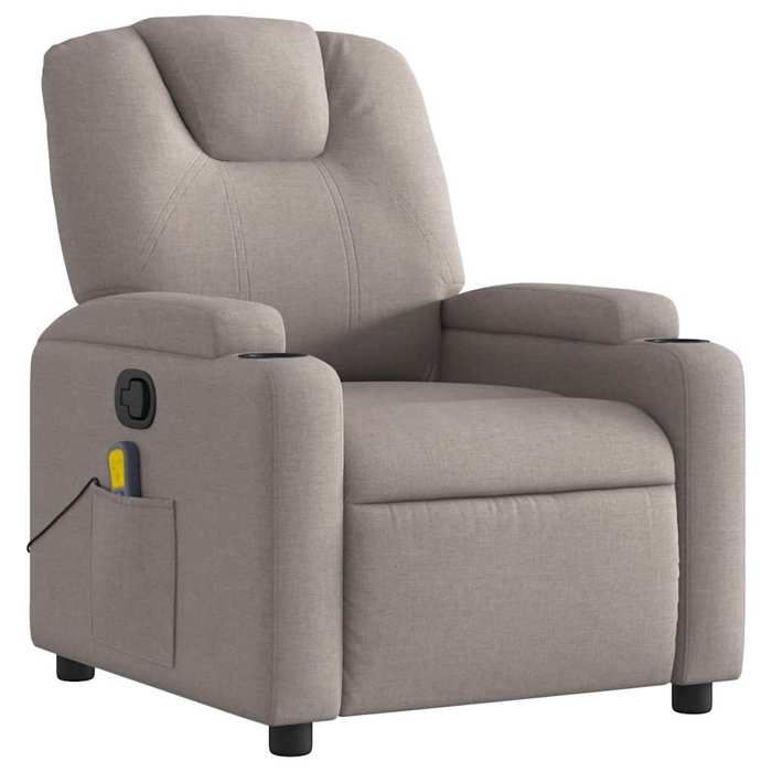 VidaXL Reclining Massage Armchair Taupe Fabric 372385