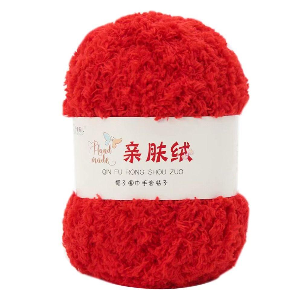 DIY 50g/Ball Crochet Hand Knitting Dolls Towel Threads Scarf Sweater Coral Velvet Fluffy Wool Yarn