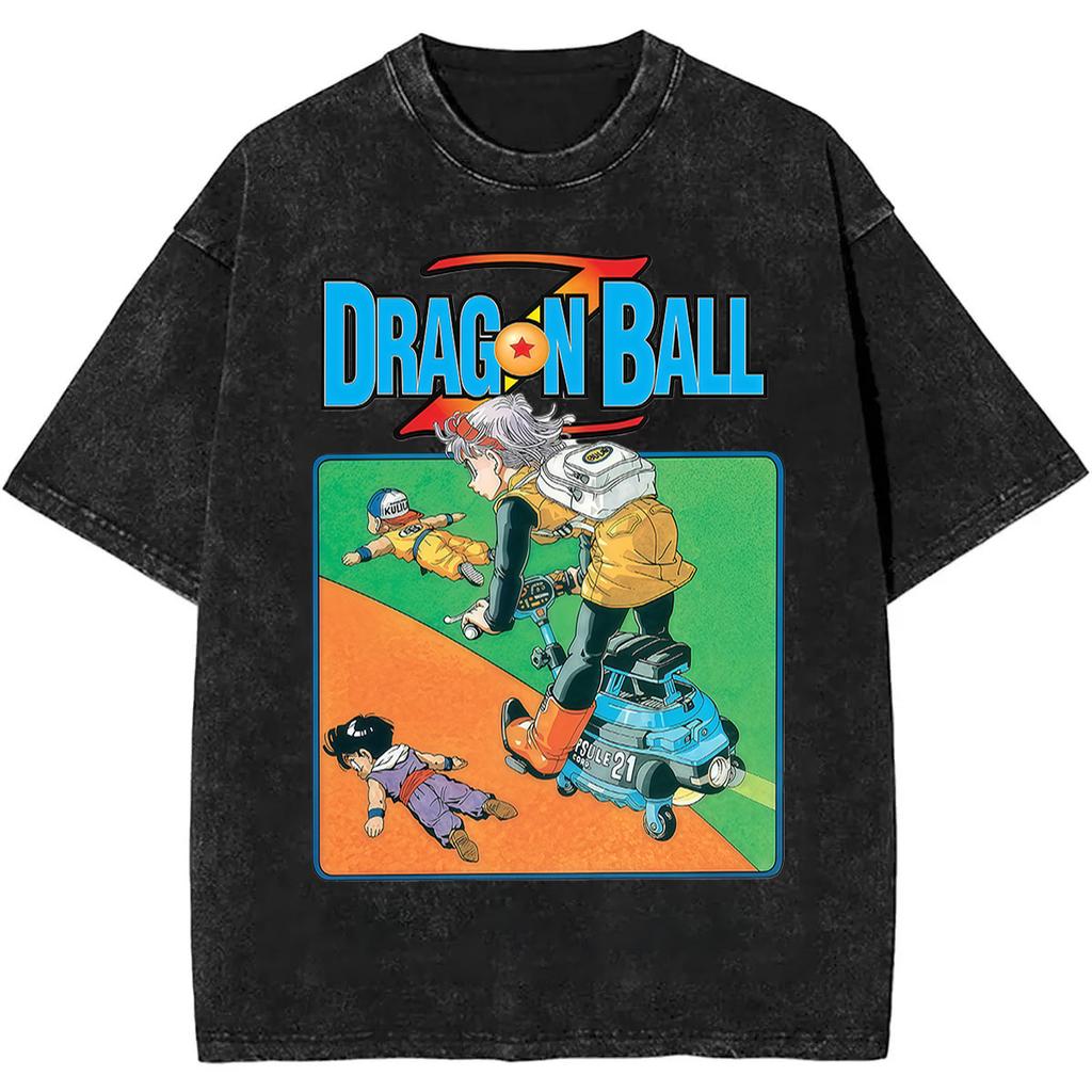 Летняя ностальгическая футболка Dragon Ball 2026 100% хлопок Плотная стираная ретро оверсайз мужская с принтом аниме стритвир унисекс