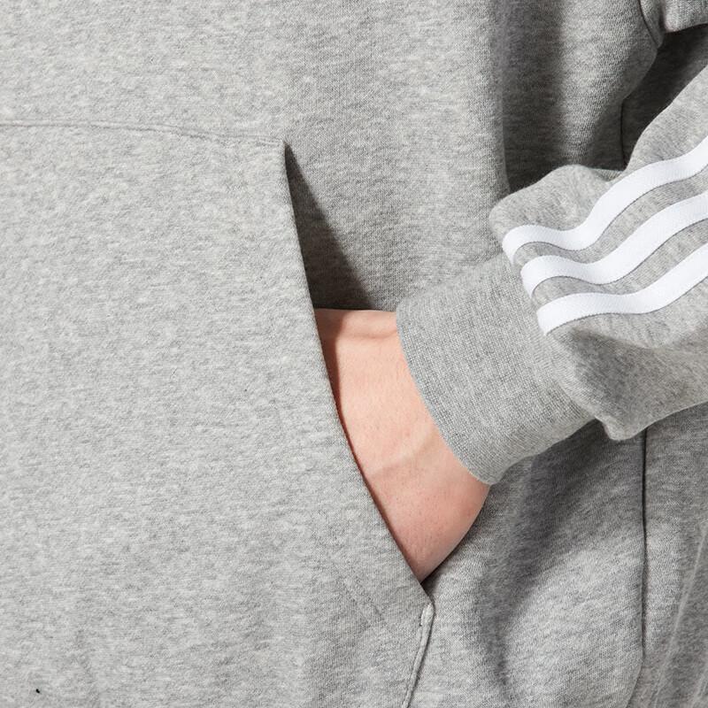 Adidas Оригинальная простая толстовка с капюшоном в полоску с длинным рукавом, мужская толстовка серого цвета JP1076