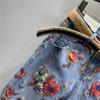 Flower Jeans Woman  High-Waist Loose-Fit Pants Personality Printed Denim Harem Pants