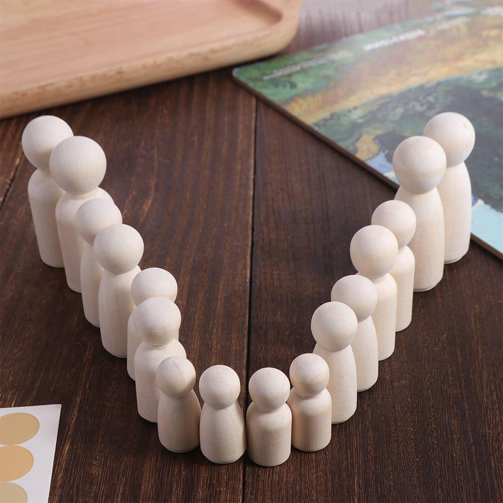 Handmade Puppets Male Female Blank Wooden Peg Doll Wedding Decoration Wood Crafts Unpainted Figures