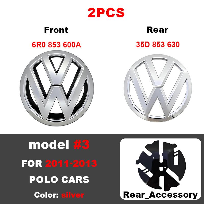 XJBRL1 For Volkswagen Polo 2011 2012 2013 6R0853600A ABS VW Car Front Logo Grille Badge Trunk Emblem Decoration Replacement Accessories