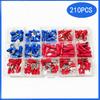 210Pcs/Box Red & Blue Crimp Terminals, Semi-insulated Spade Wire Connectors