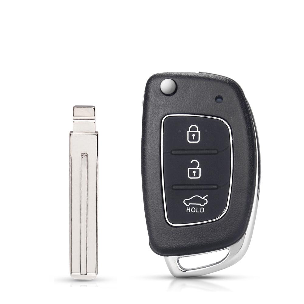 KEYYOU 20pcs Flip Car Remote Key Shell For Hyundai HB20 Santa Fe IX35 IX45 I40 Accent 3/4 Buttons Folding Key Fob Case