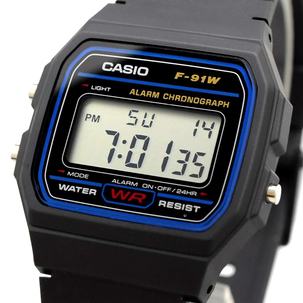 Casio Unisex Quartz Watch F-91W-1 Black Cheap Casio Import, International Model