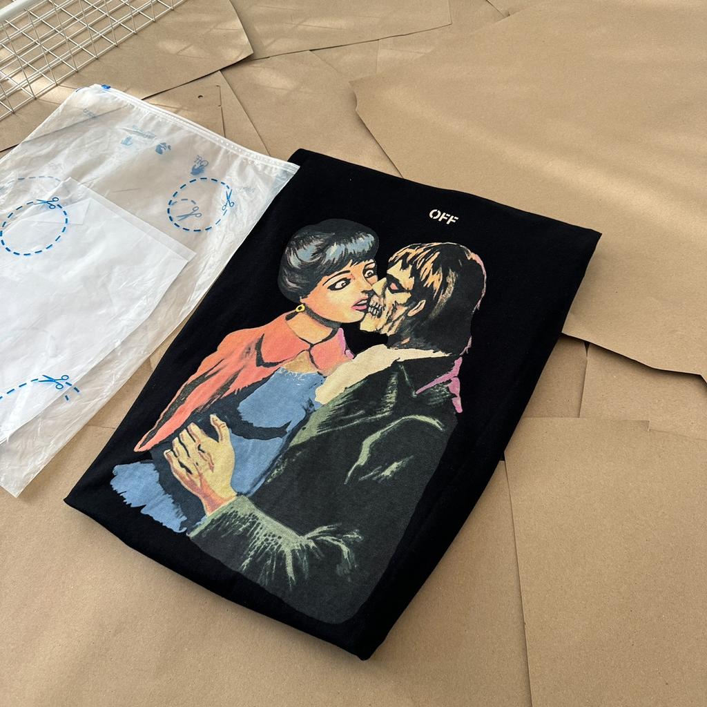 Off-White Летняя новинка 2025 года, белая футболка с короткими рукавами и принтом стрелы для мужчин и женщин, парная футболка