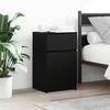 VidaXL Bedside Tables 2 Pcs Black 39x35x65 Cm Engineered Wood, Bedside Furniture, Side Table, Bed Cabinet, Cabinet 861322