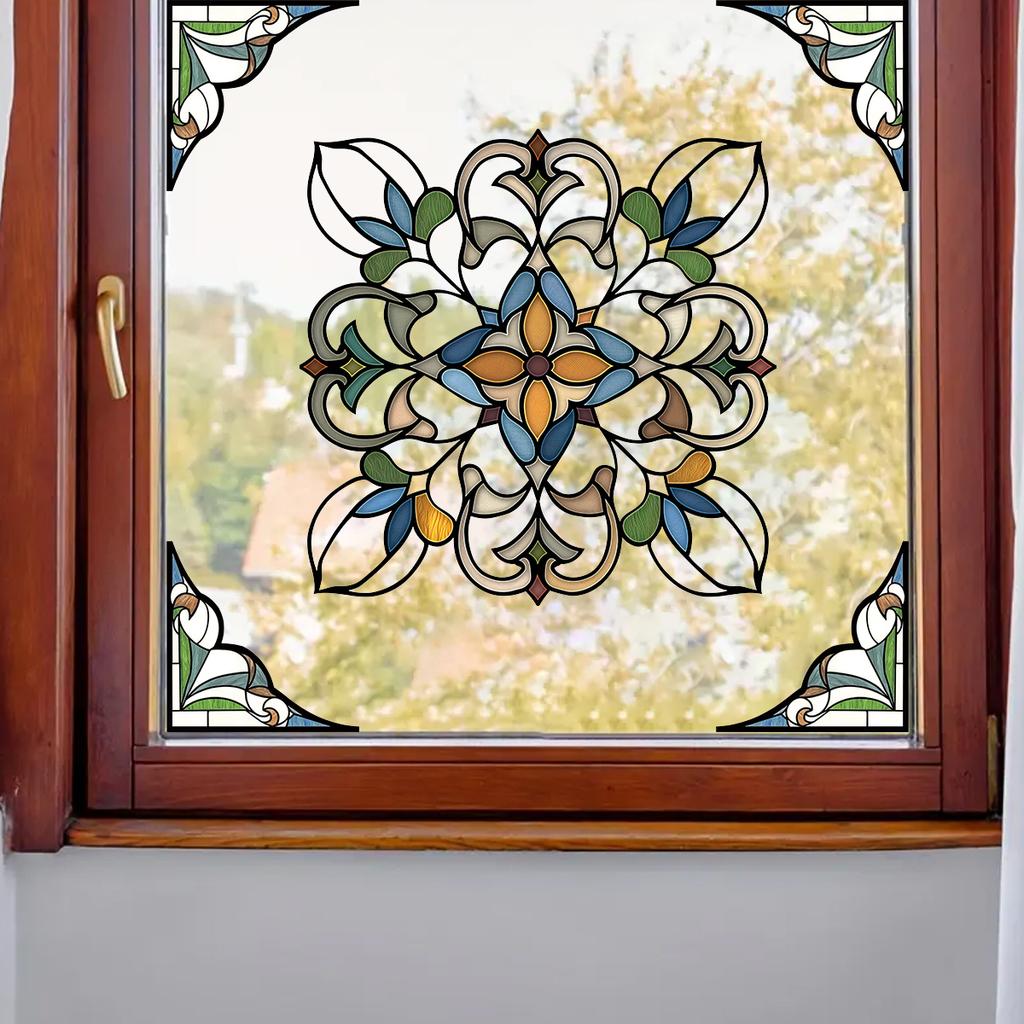 1Pcs PVC Double Sided Visibility Windows Stickers Decoration For Living Room Decor Moroccan Style Geometric Glass Decals