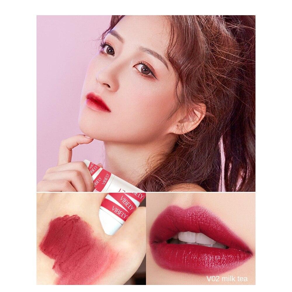 VIBELY Matte & Mist Velvet Lip Glaze Air Mist Waterproof Long Lasting White Lipstick