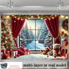 One winter snowscape window backdrop is suitable for a wall decoration for a wedding or birthday celebration.