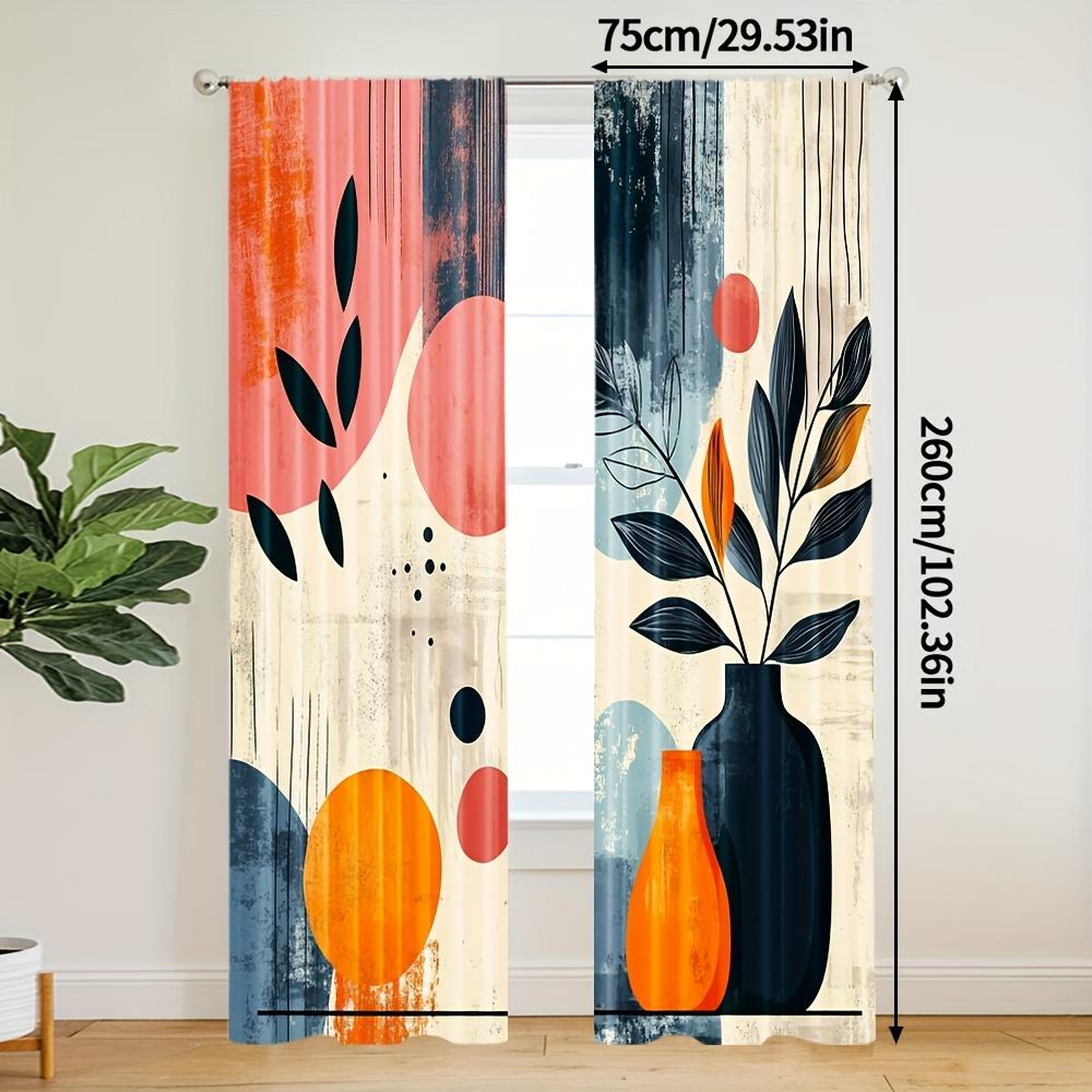 Abstract Bohemian Style Print Drapes Room Darkening Window Curta For Home Decor,Rod Pocket Blackout Curta Bedroom