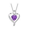 Heart Necklace Cubic Zirconia Love Heart Pendant Necklace Birthday Valentine's Day Mother's Day Jewelry Gift for Women