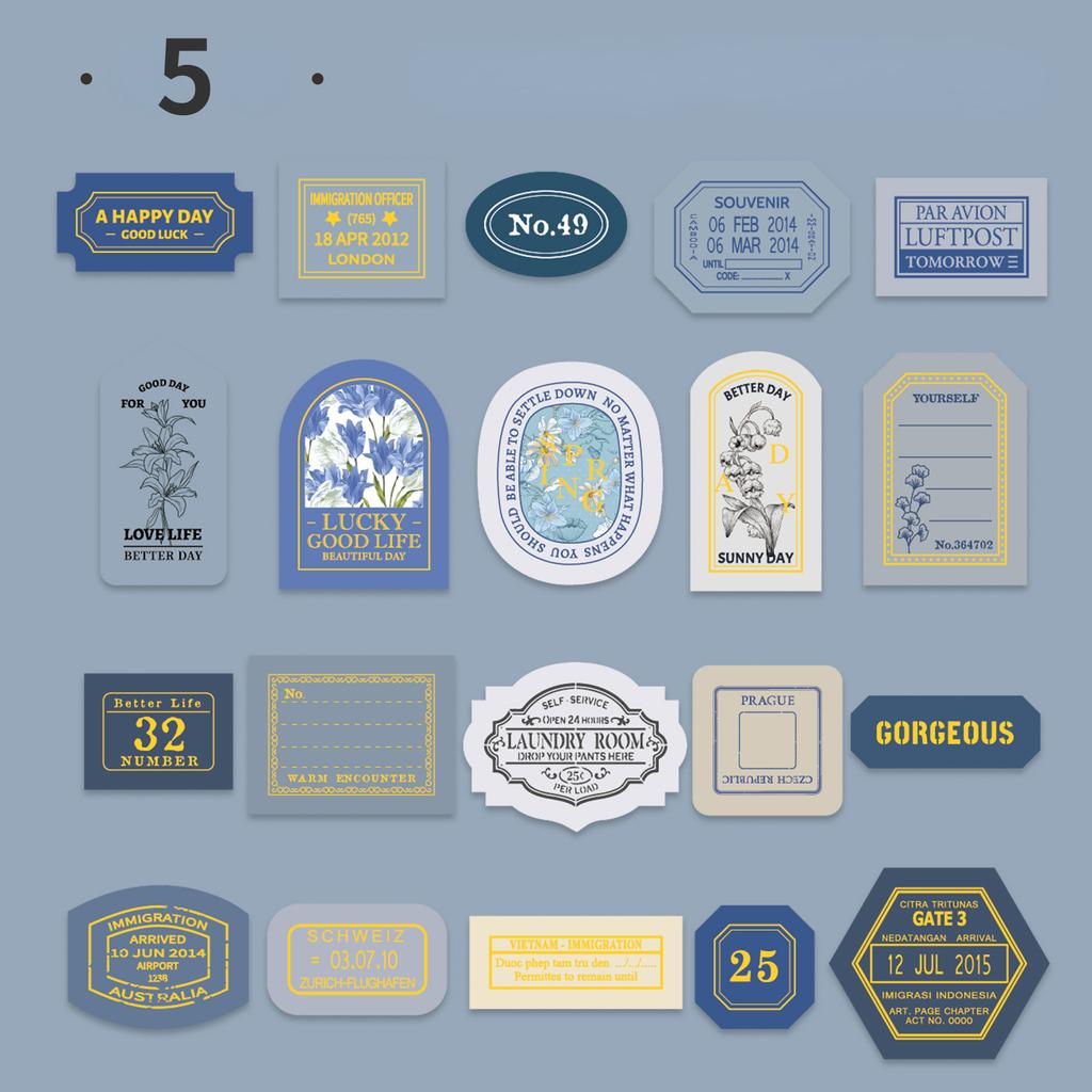40Pcs/Box Mr. Paper Light Retro Label Box Stickers Writable Sealing Sticker Decoration Handbook Stickers Aesthetic Stationery
