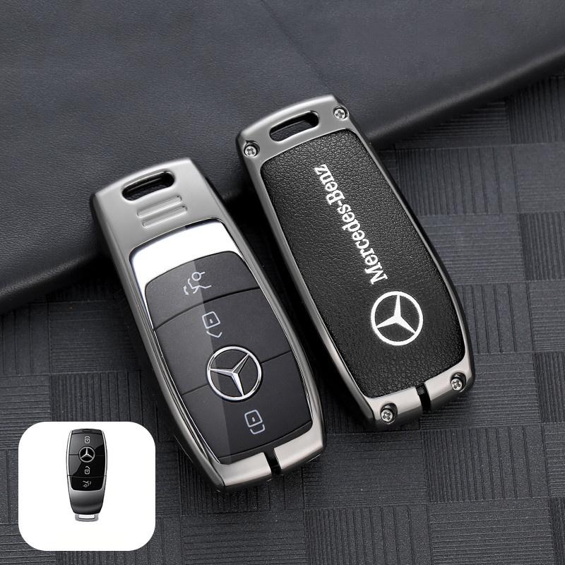 Zinc Alloy Leather Car Remote Smart Key Case Cover Auto Accessories for Mercedes Benz A C E S Class GLC CLE CLA GLB GLS W205 AMG JKLMP1