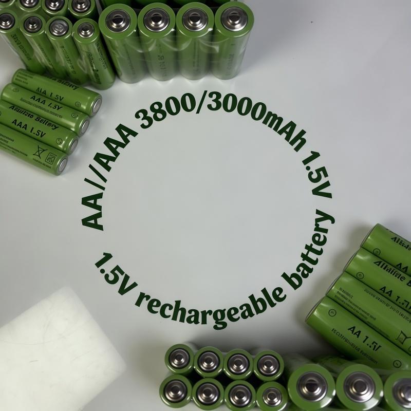 1.5V AA 3800mAh AAA 3000mAh Rechargeable Alkaline Batteries, Stable Performance for Cameras MP3 Players and Radios