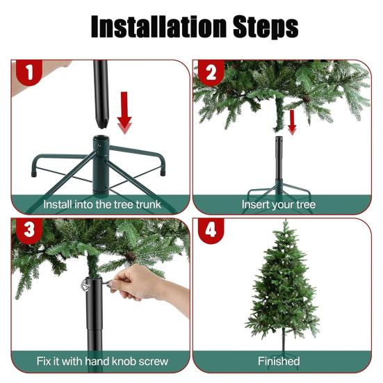 Artificial Christmas Tree Height Extender Metal Tree Base Extension Pole with 3 Fixing Screws Holiday Tree Riser Fits 0.5-1.25 Inch Poles